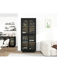 Storage Cabinet with Acrylic Door for Living Room, Dining Room, Study