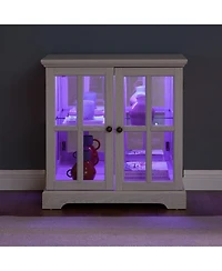 Streamdale Elegant Led Curio Cabinet Adjustable Shelves, Retro Display, Home Storage