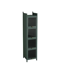Streamdale Modern 4-Tier Glass Door Cabinet Multi-Purpose Storage for Entryway, Living Room, Bathroom