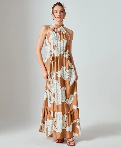 English Factory Women's Floral Halter Maxi Dress