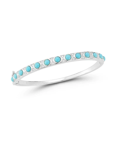 Rachel Zoe 14K Gold Plated Sterling Silver Turquoise Bangle