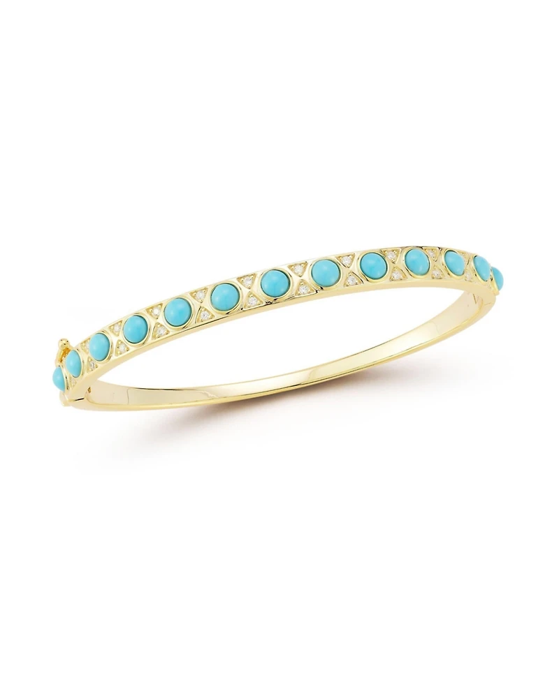 Rachel Zoe 14K Gold Plated Sterling Silver Turquoise Bangle