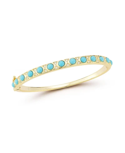 Rachel Zoe 14K Gold Plated Sterling Silver Turquoise Bangle