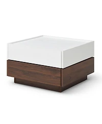 Streamdale 2-Tier Rotating Coffee Table with Drawers, Square and Swivel