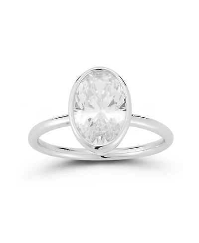 Rachel Zoe 14K Gold Plated Sterling Silver Oval Cut Solitaire Ring