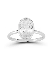 Rachel Zoe 14K Gold Plated Sterling Silver Oval Cut Solitaire Ring