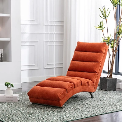 Streamdale Furniture Linen Chaise Lounge Indoor Chair, Modern Long Lounger For Office Or Living Room