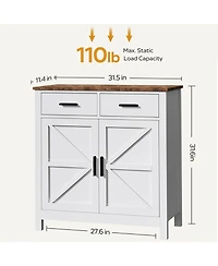 Streamdale Farmhouse Buffet Cabinet with Drawers and Doors