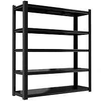 Streamdale Black Metal Shelves with Removable Dividers