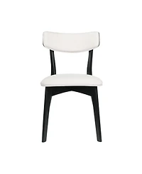 Streamdale Mid-Century Modern Upholstered Dining Chair Pair with Walnut Finish, Set of 2