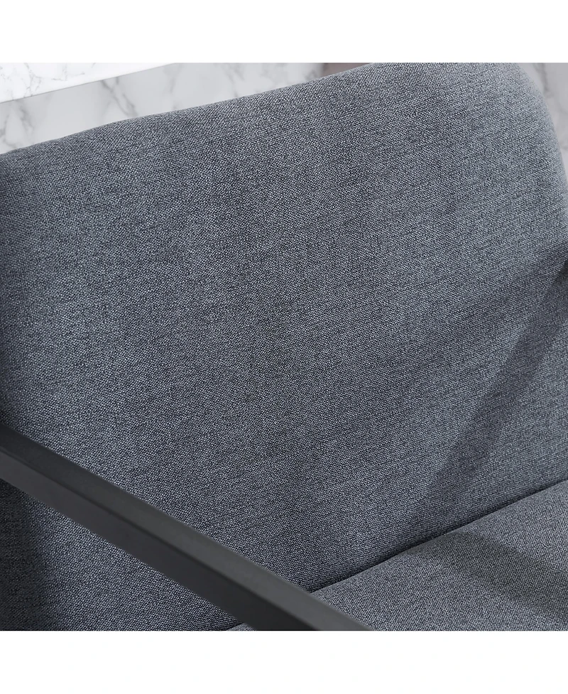 Streamdale Furniture Modern Counter Height Upholstered Bar Stool with Armrests & Metal Frame - Set of 2