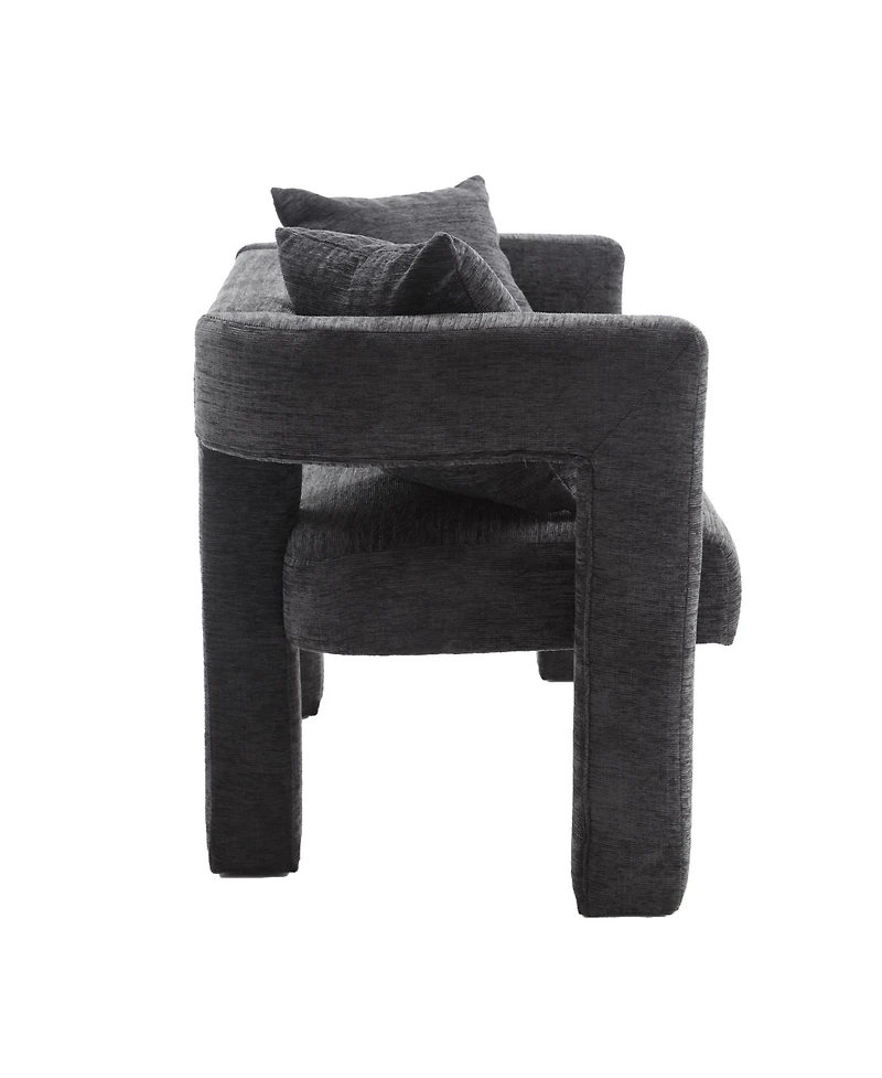 Streamdale Modern Comfy 2-Seater Chenille Loveseat (Carbon Black)