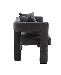 Streamdale Modern Comfy 2-Seater Chenille Loveseat (Carbon Black)