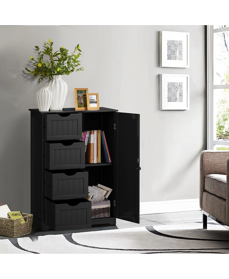 Standing Indoor Wooden Cabinet with 4 Drawers