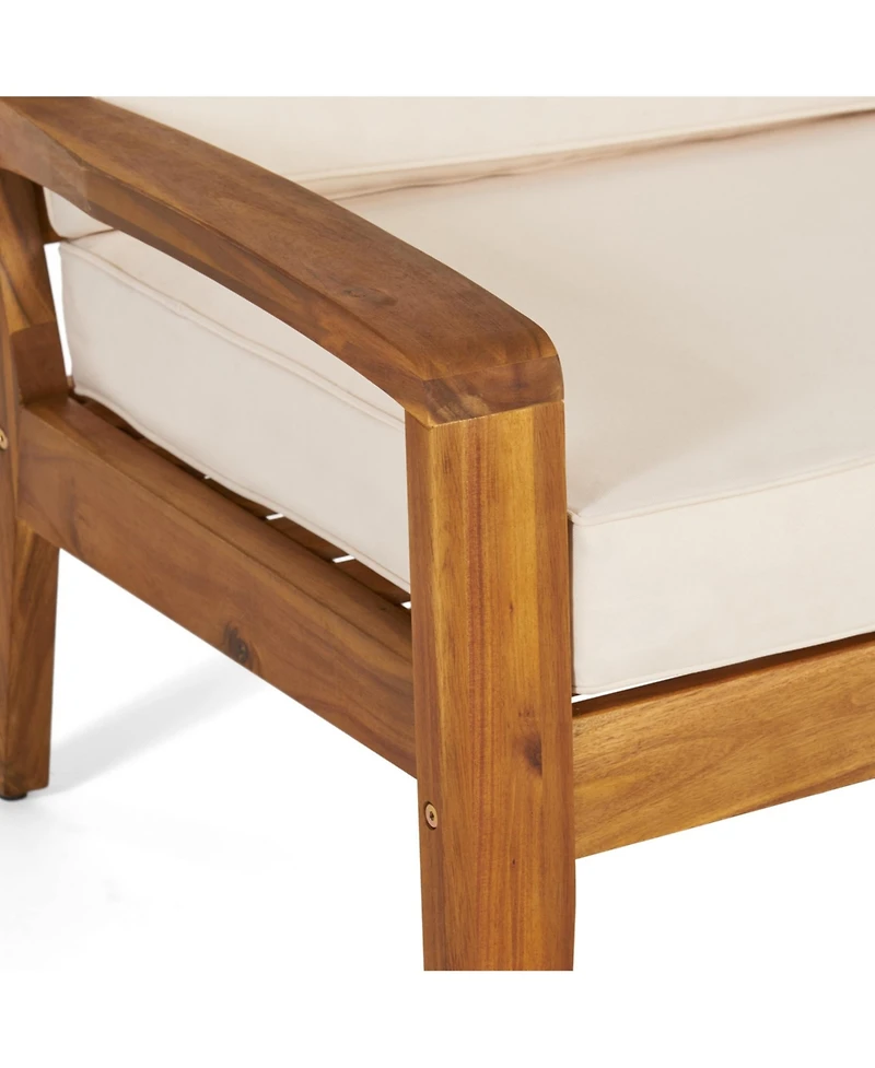 Grenada Club Chairs Acacia Wood and Sunbrella Cushions for Outdoor Comfort