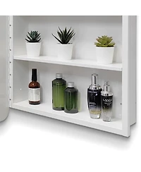 Streamdale Furniture Streamdale White Metal Medicine Cabinet with Mirror (24x32)