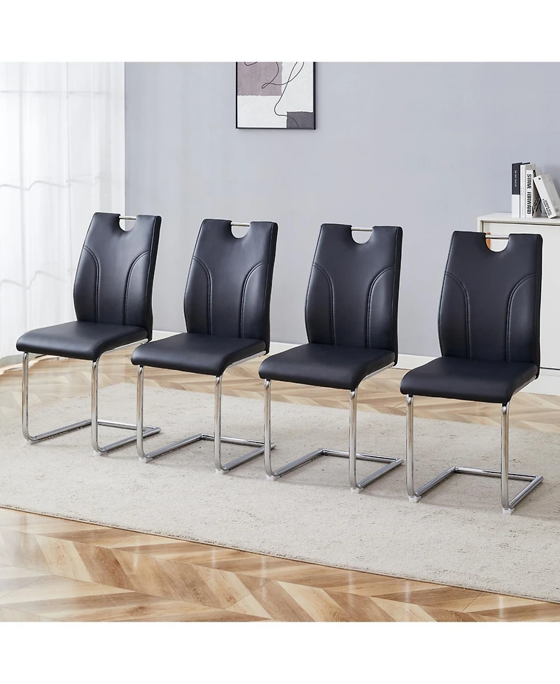 Black Pu Dining Chairs (Set of 4)