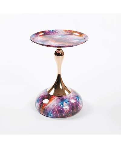Streamdale Mermaid Tail Coffee Table, Metal Pedestal Table, Accent Table for Small Spaces
