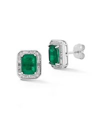 Rachel Zoe 14K Gold Plated Sterling Silver Emerald Cut Studs