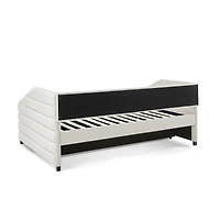 Streamdale Furniture Streamdale Tufted Sofa Daybed with Trundle (Beige, 82.5" x 58" x 34