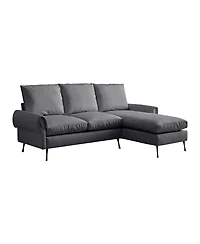 Streamdale Furniture Contemporary Technical Leather Sofa with Reversible Chaise Lounge