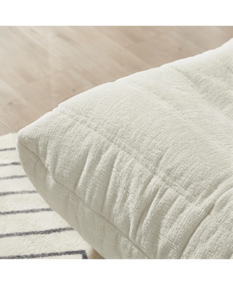 Streamdale Fireside Accent Bean Bag Chair, Modern Armless Floor Sofa (Chenille, White)