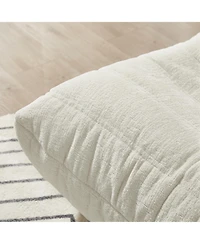 Streamdale Fireside Accent Bean Bag Chair, Modern Armless Floor Sofa (Chenille, White)