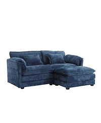 Streamdale Chenille fabric, removable armrests with side pockets, high density sponge filling, oversized double sofa with footstool
