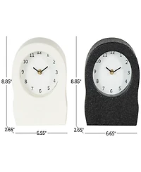 Rosemary Lane 9" Metal Textured Decorative Clock with Gold Accents, Set of 2