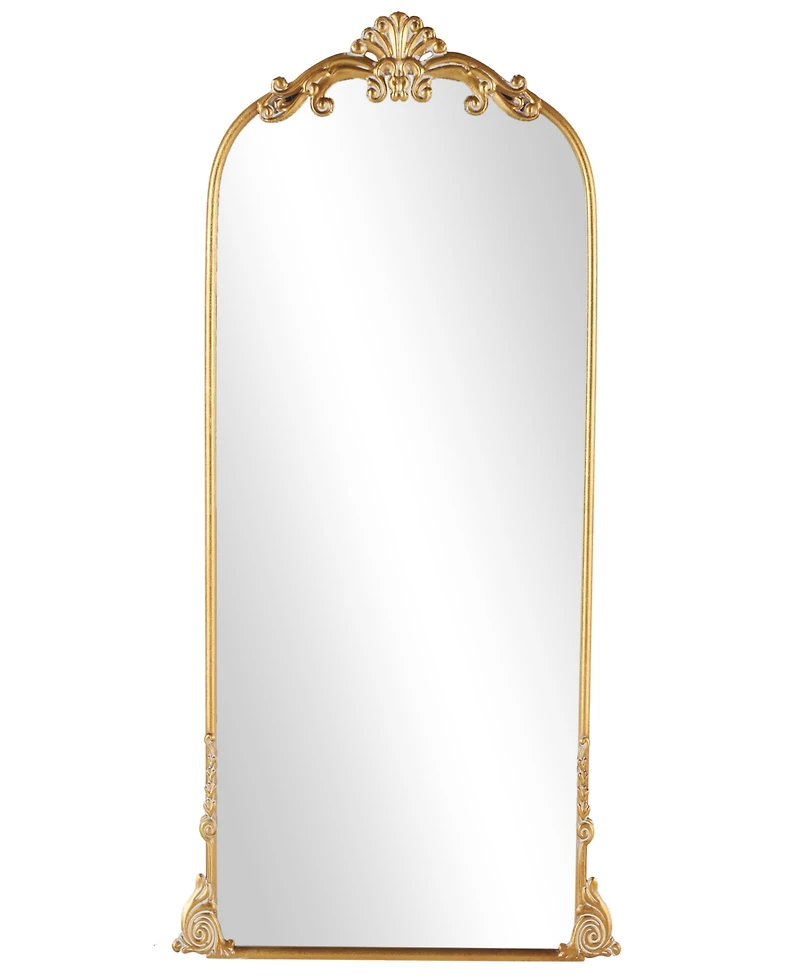 Rosemary Lane 48" Metal Scroll Tall Ornate Arched Baroque Room Floor Mirror