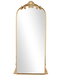 Rosemary Lane 48" Metal Scroll Tall Ornate Arched Baroque Room Floor Mirror
