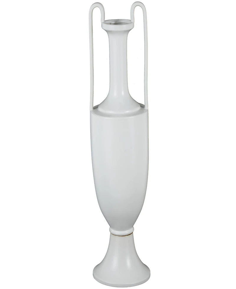 Rosemary Lane Ceramic Fluted Urn Shaped Decorative Vase with Arch Handles, 30"