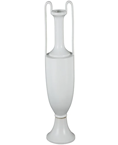 Rosemary Lane Ceramic Fluted Urn Shaped Decorative Vase with Arch Handles, 30"