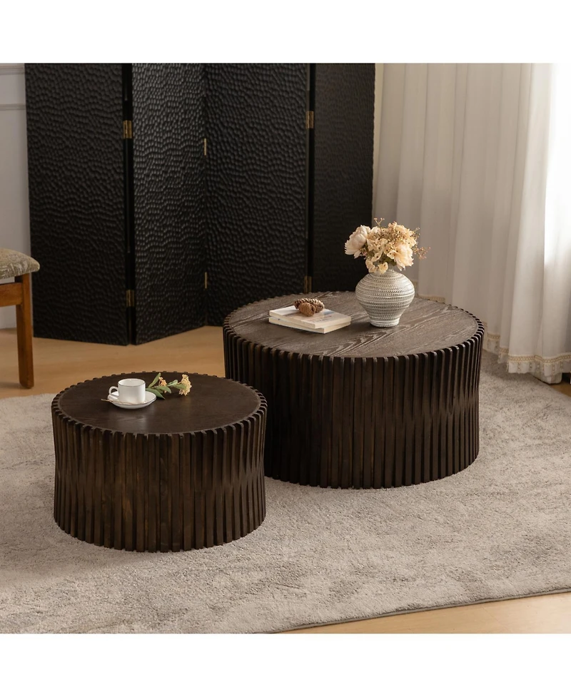 Streamdale Vintage Textured Nesting Coffee Table Set (Set of 2)