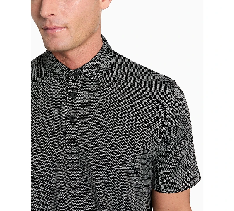 Kenneth Cole Men's Slim-Fit Two-Toned Textured-Knit Polo Shirt