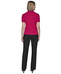 Karl Lagerfeld Paris Women's Collared Ribbed Shirt