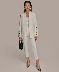 Donna Karan New York Women's Button Sleeve Blazer, Regular & Petite