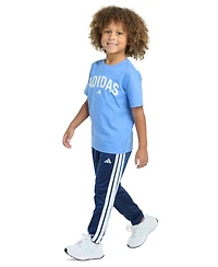 adidas Toddler & Little Boys Short Sleeve T-Shirt Tricot Pant Set