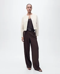 Mango Women's Buttoned Linen-Blend Jacket