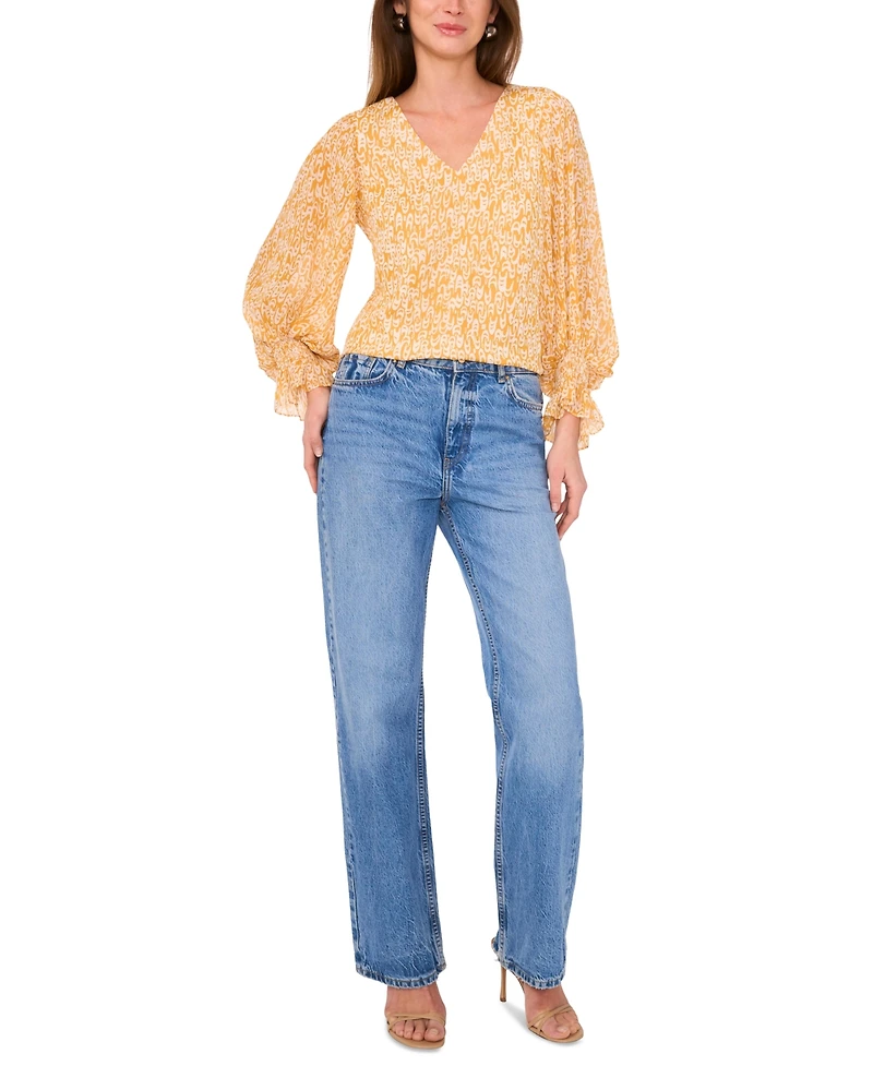 Vince Camuto Women's V-Neck Balloon-Sleeve Blouse