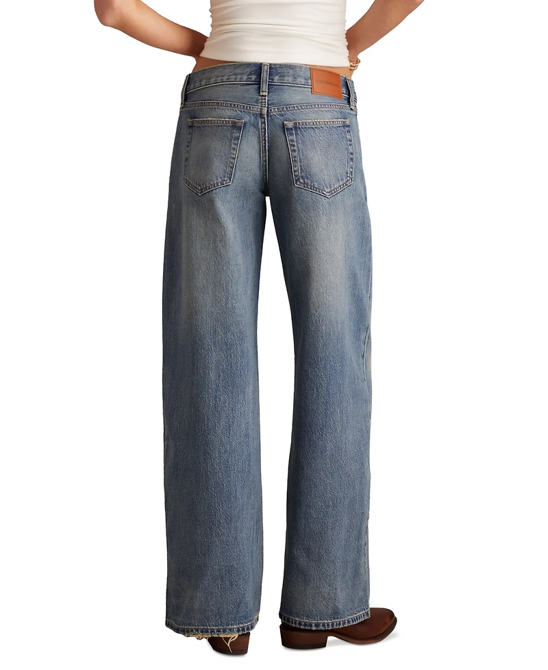 Lucky Brand Juniors' Cotton Super Low Rise Ultra Wide Jeans