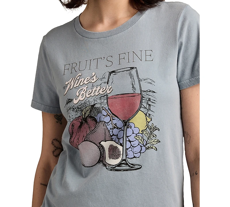 Lucky Brand Women's Cotton Fruit Is Fine Graphic T-Shirt