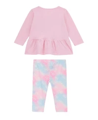 Guess Baby Girls 2-Piece Long Sleeve T-Shirt and Printed Legging Set
