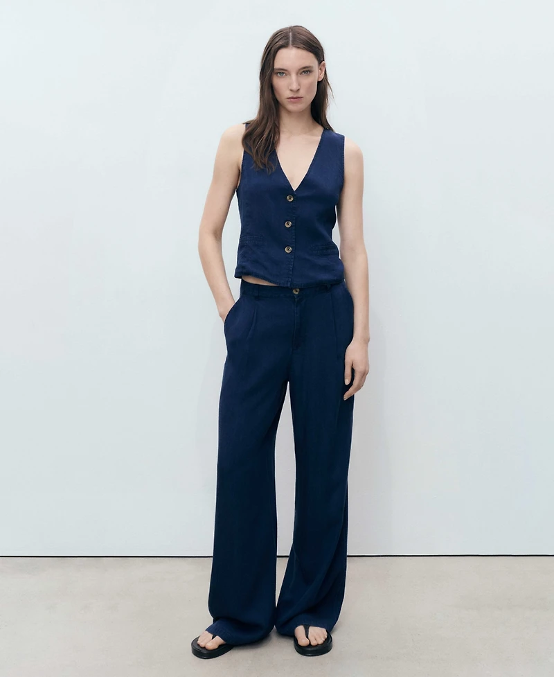 Mango Women's Denim-Effect Lyocell Vest