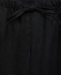 Mango Women's Bow Straight-Fit Linen Pants