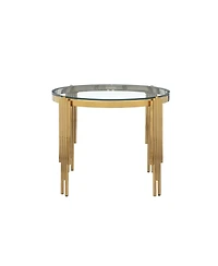 Streamdale 38.6" Glass Dining Table with Gold Legs