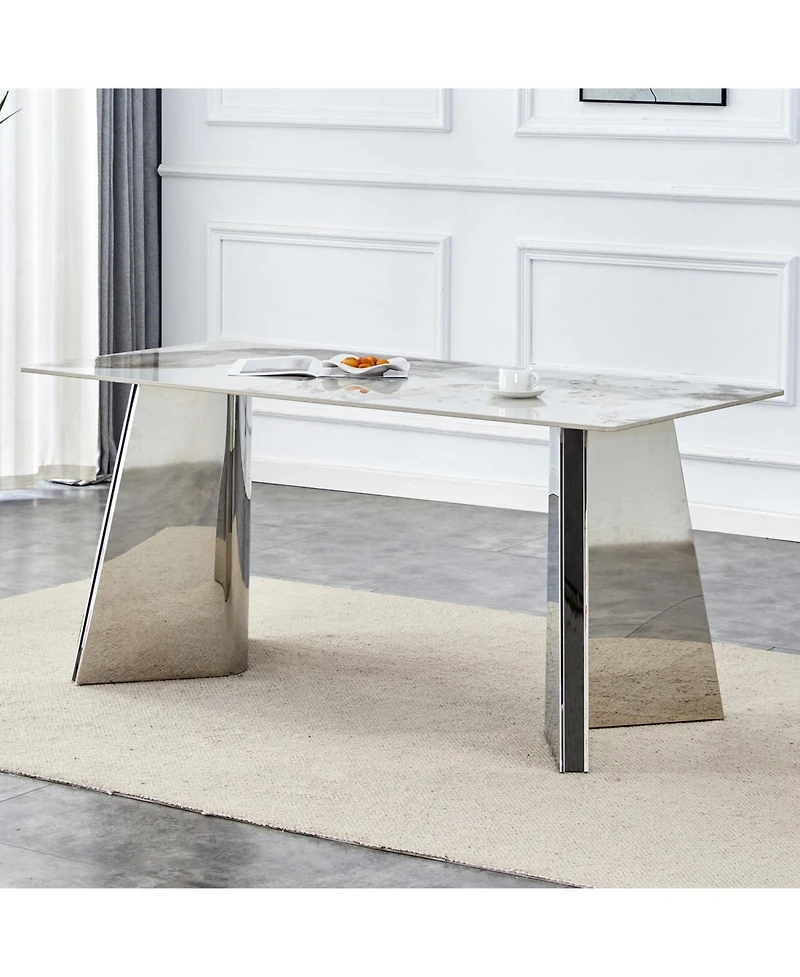 Streamdale Pandora Patterned Dining Table with Butterfly Legs (63"x31.5x30")