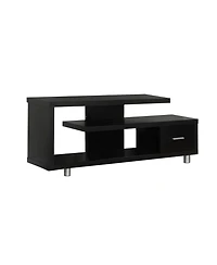 Wood Tv Stand with Open Shelving for Flat Screen TVs and Media Equipment
