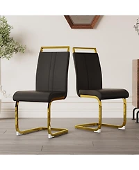 Streamdale Modern Pu Leather Dining Chairs (Set of 2)