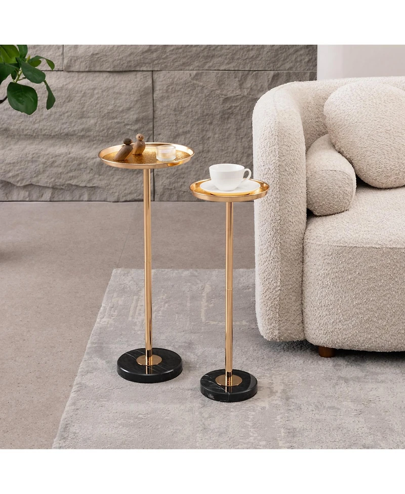 Streamdale Adjustable Side Table with Marble Top (2-Pack)